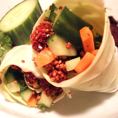 Cabbage and Red Quinoa Wraps